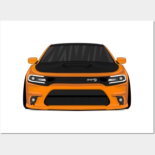 DODGE CHARGER ORANGE Posters and Art